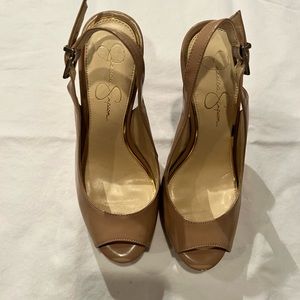 Jessica Simpson Nude Patent Kiren High Heels 7.5
